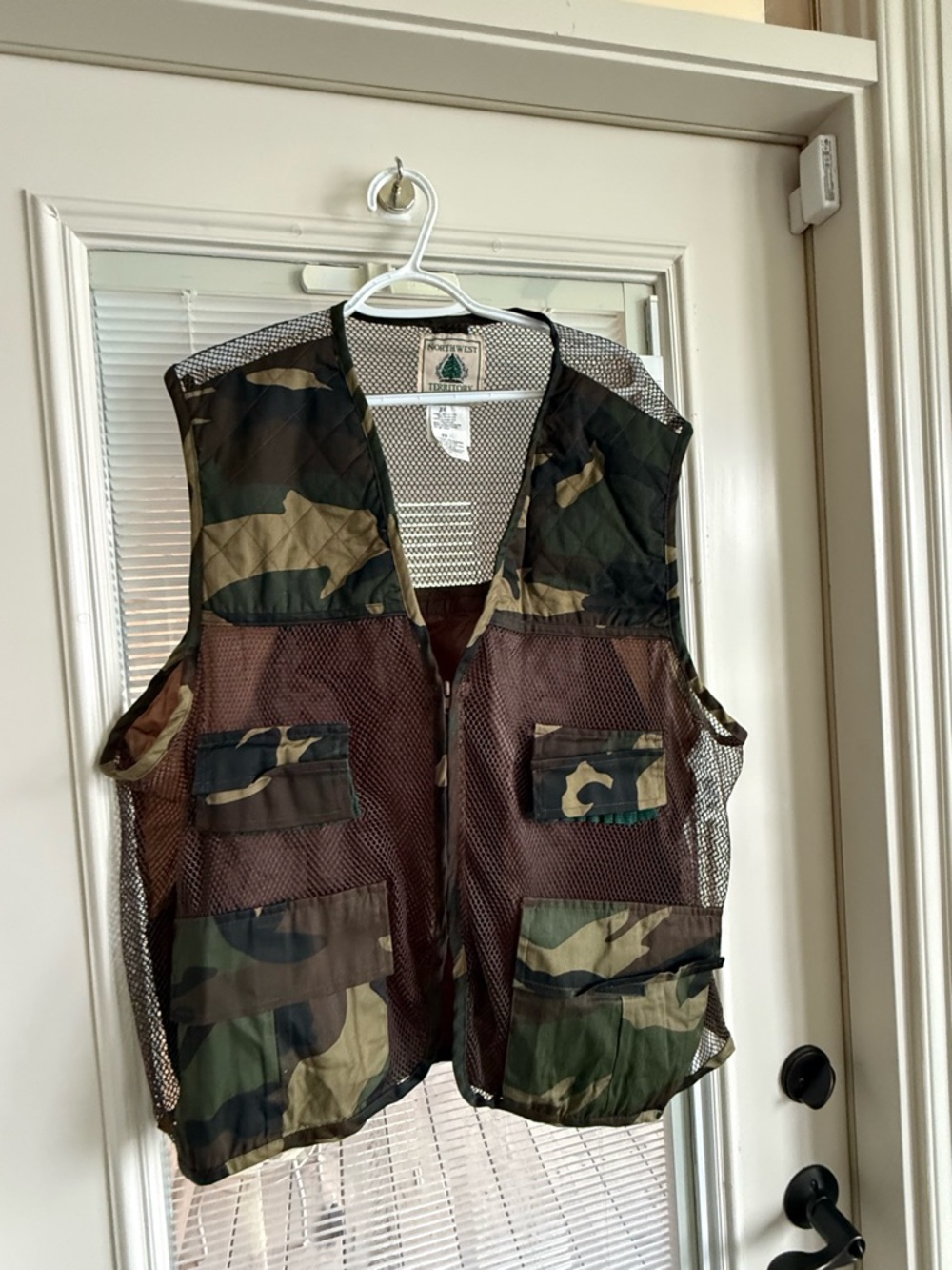 Northwest Camouflage Mesh Utility Vest in Olive Green and Brown camo
